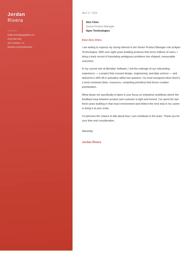 Digital Transformation Consultant cover letter — Atelier Letter