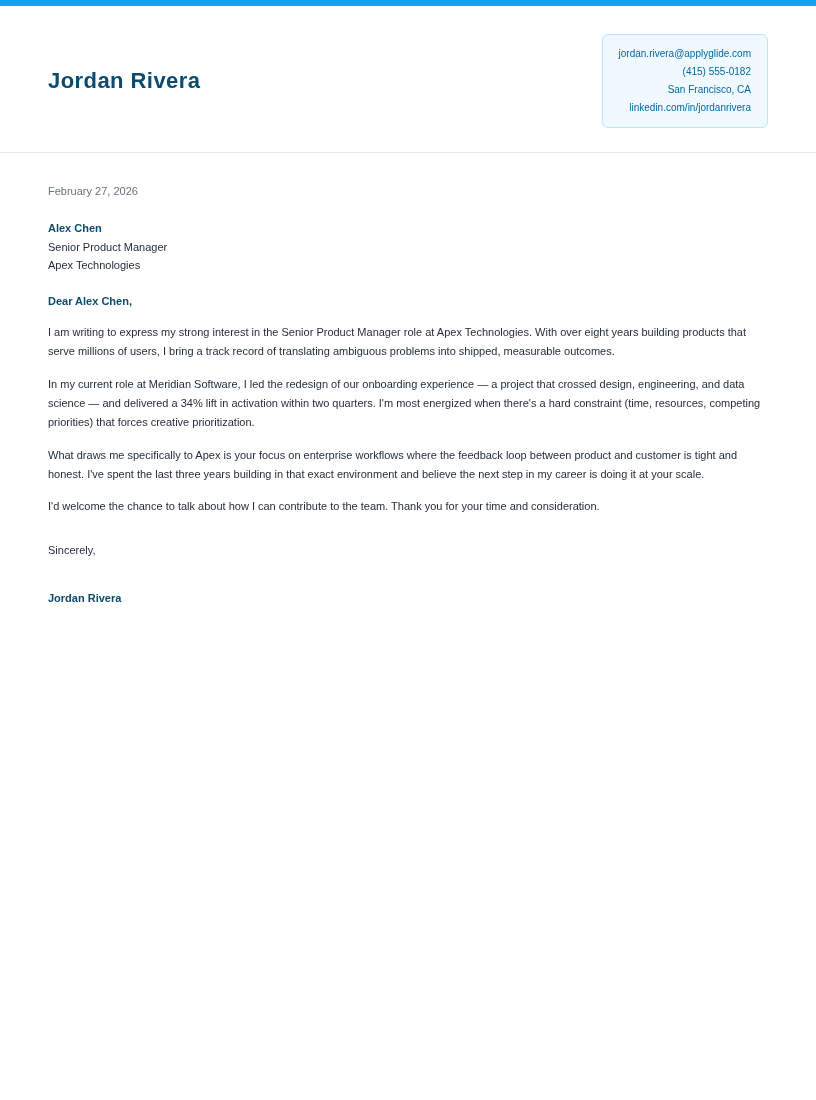 Distribution Manager cover letter — Atlas Letter