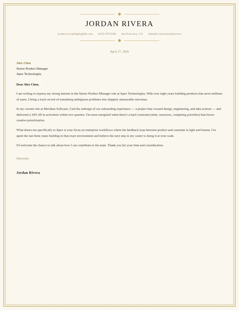 Deco Letter cover letter for In House Counsel