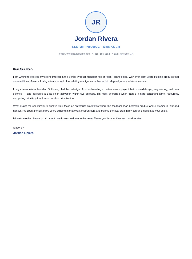 Echelon Letter cover letter for Partnership Sales Manager