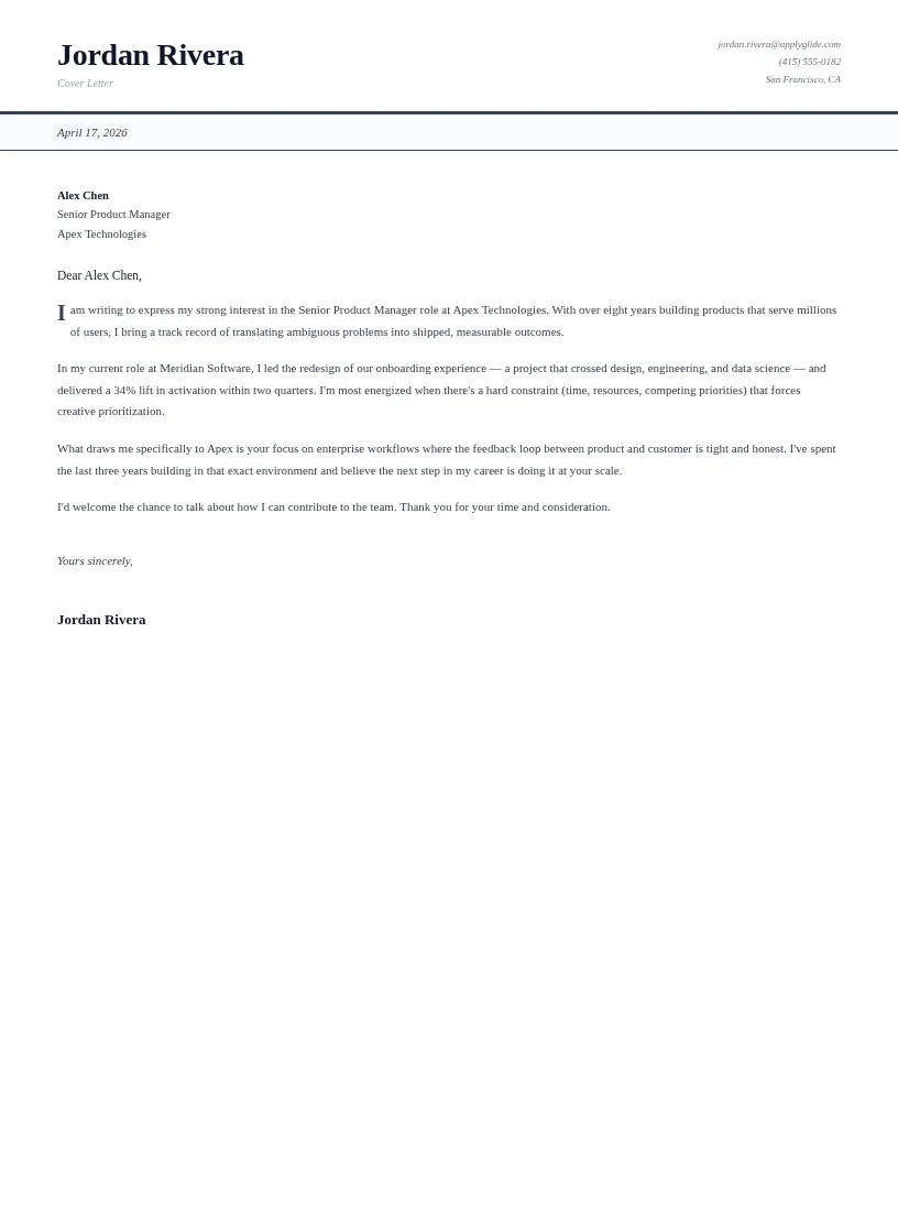 Folio Letter cover letter for Hotel Revenue Manager