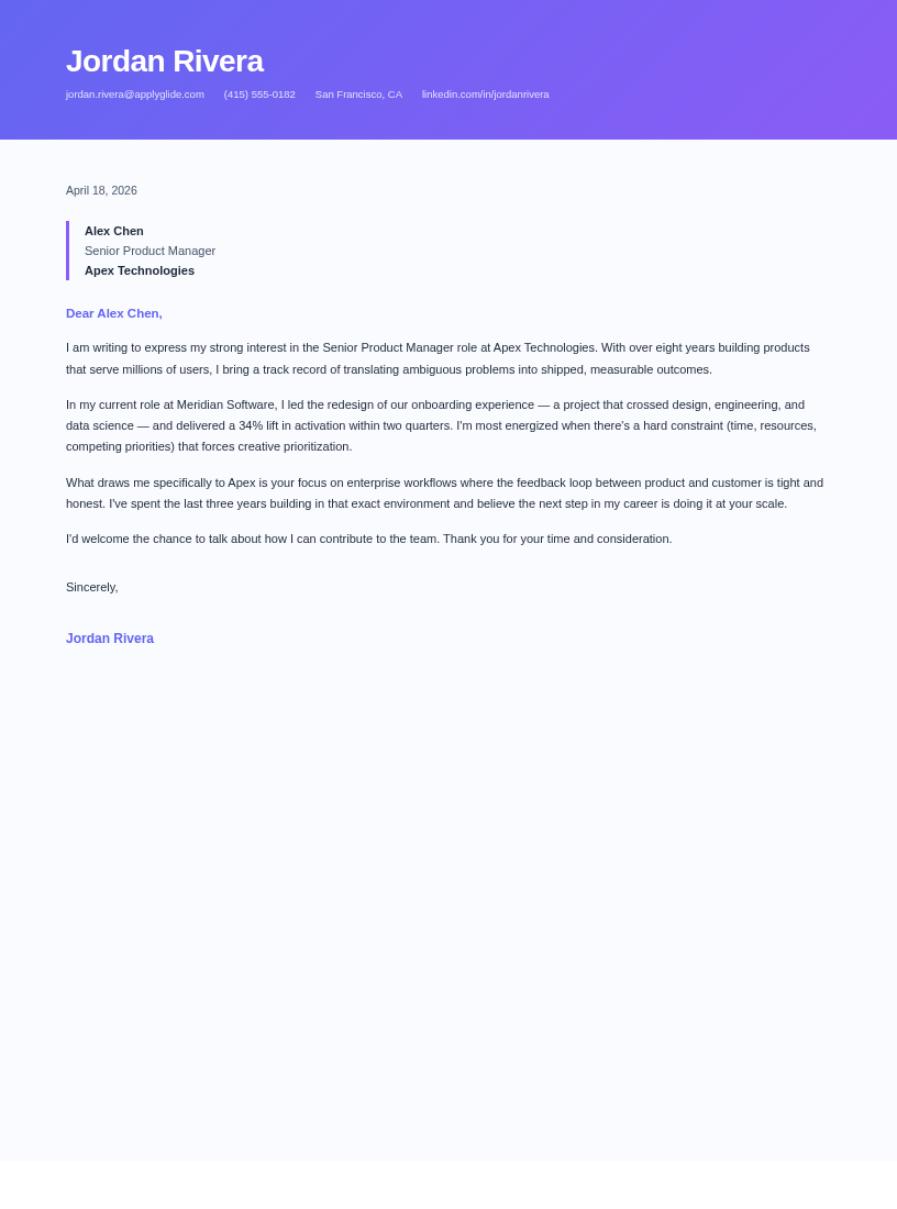 Launchpad Letter preview