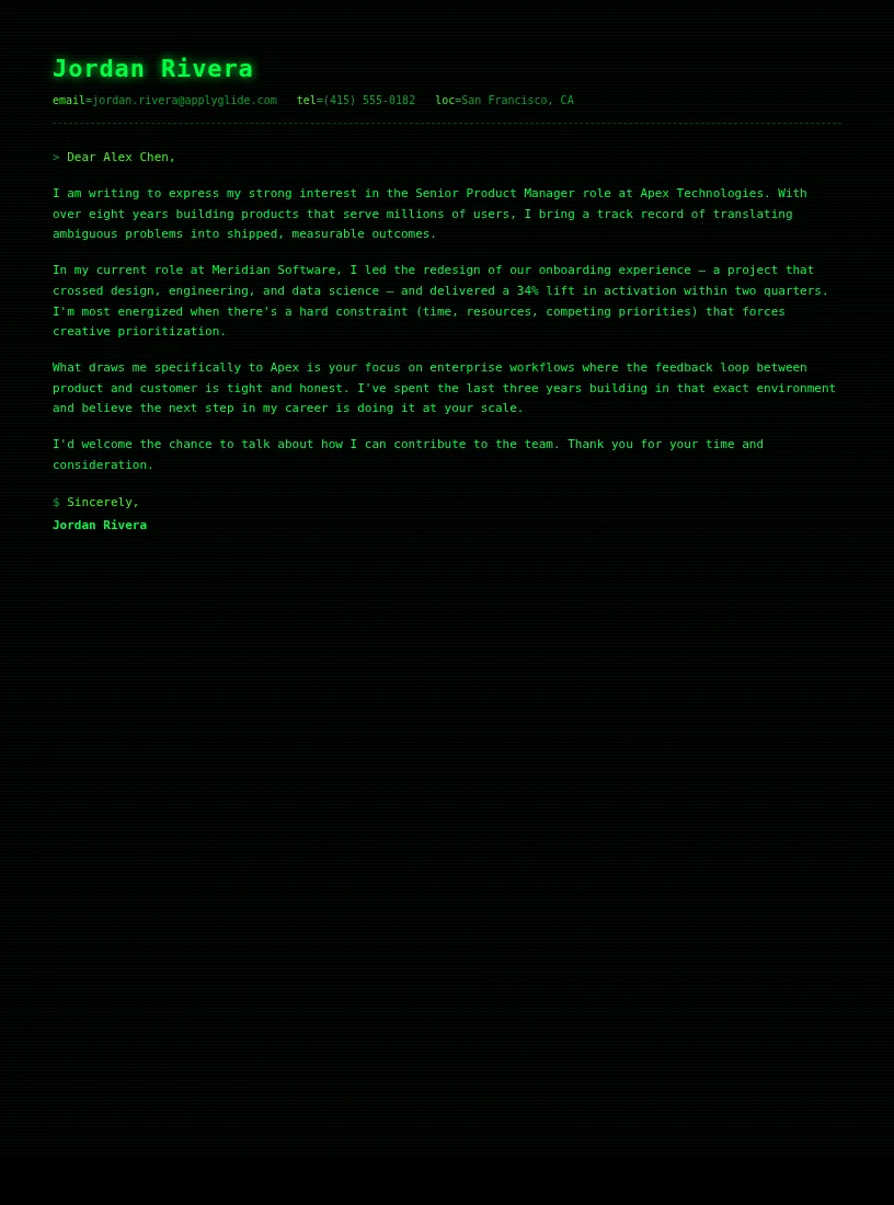 Matrix Coder Letter cover letter for Influencer Marketing Manager