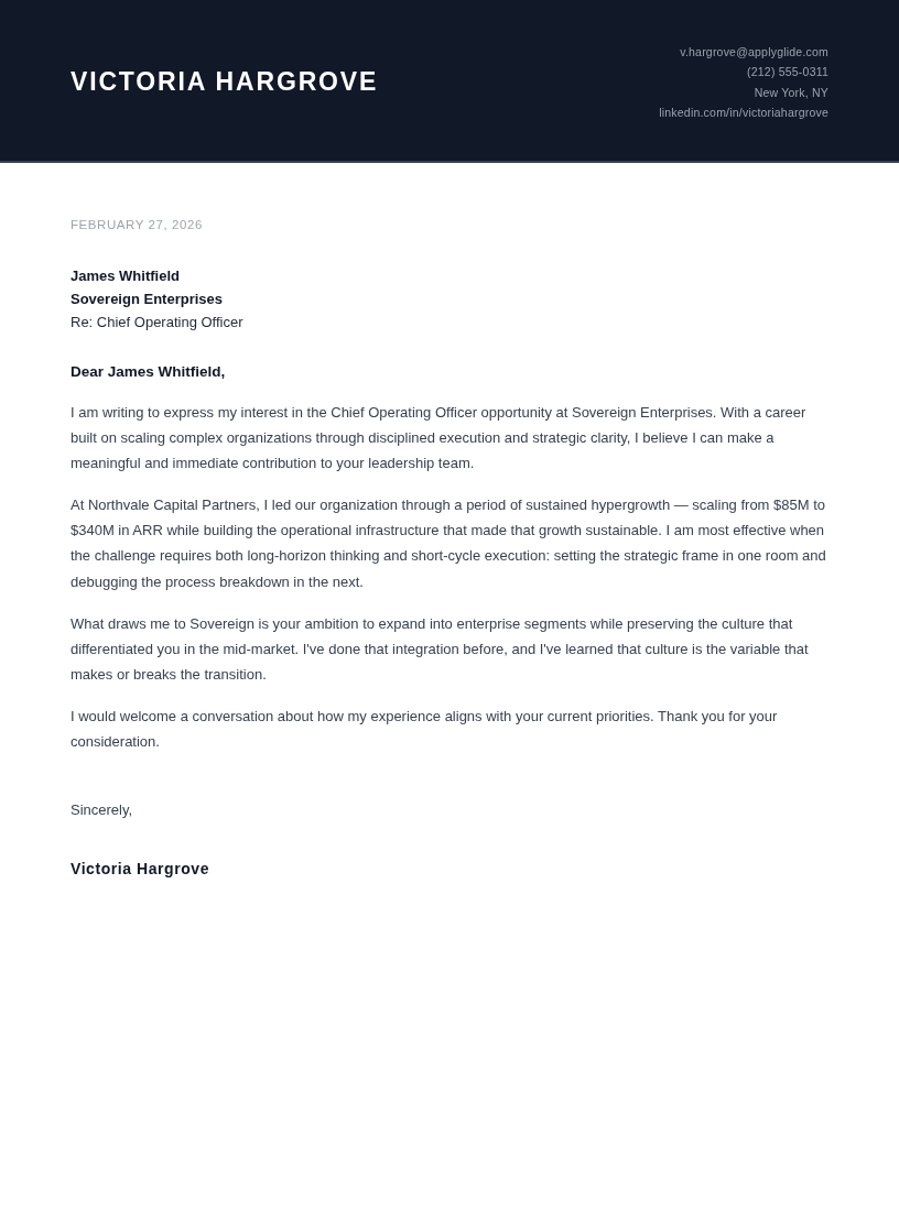 Palisade cover letter