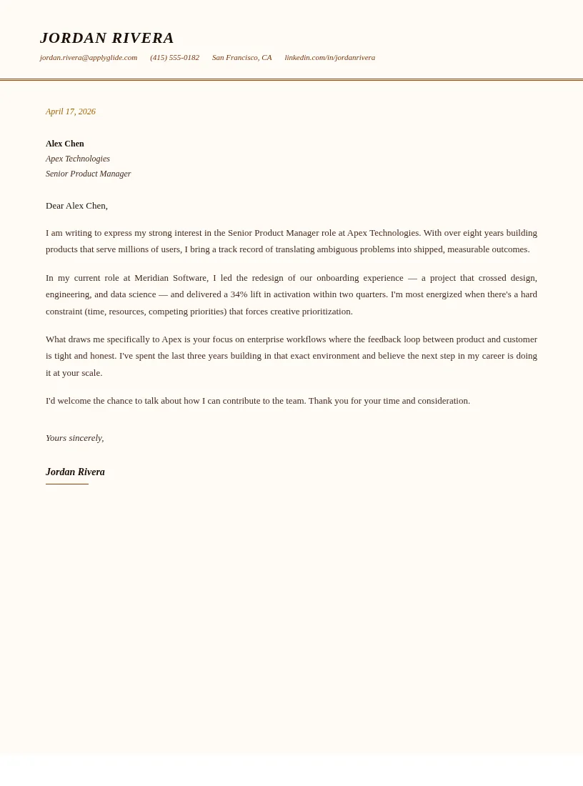 Quill Letter cover letter for Digital Transformation Consultant