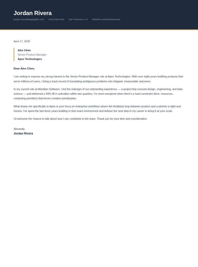 Sovereign Letter cover letter for Non Profit Executive Director