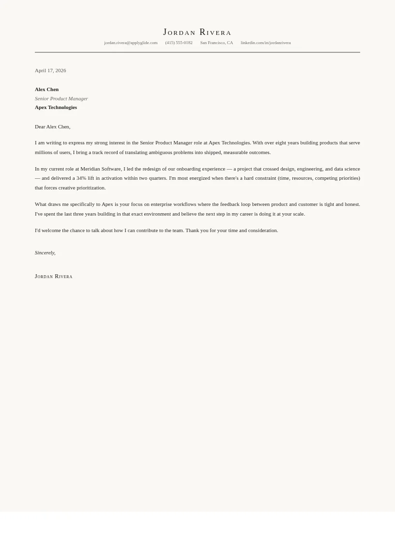 Thesis Letter cover letter for Food Beverage Manager