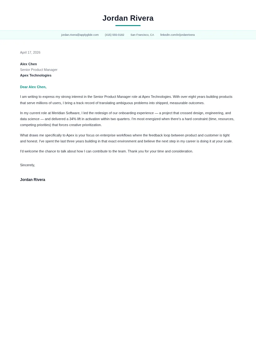 Vitalis Letter cover letter for Hotel Revenue Manager
