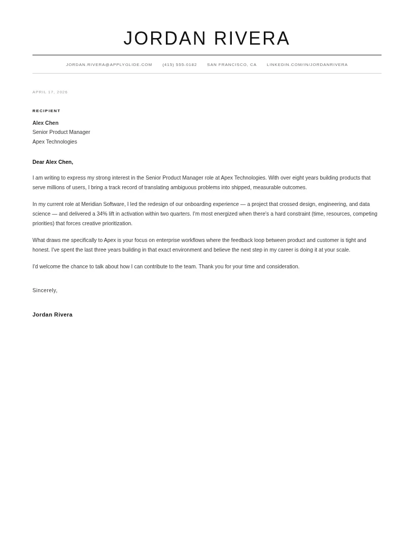 Vogue Letter cover letter for Digital Transformation Consultant