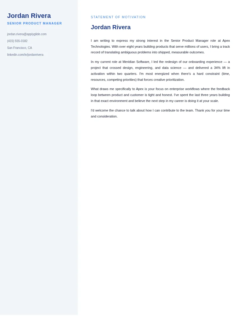 Digital Transformation Consultant motivational letter — Astor Motivation