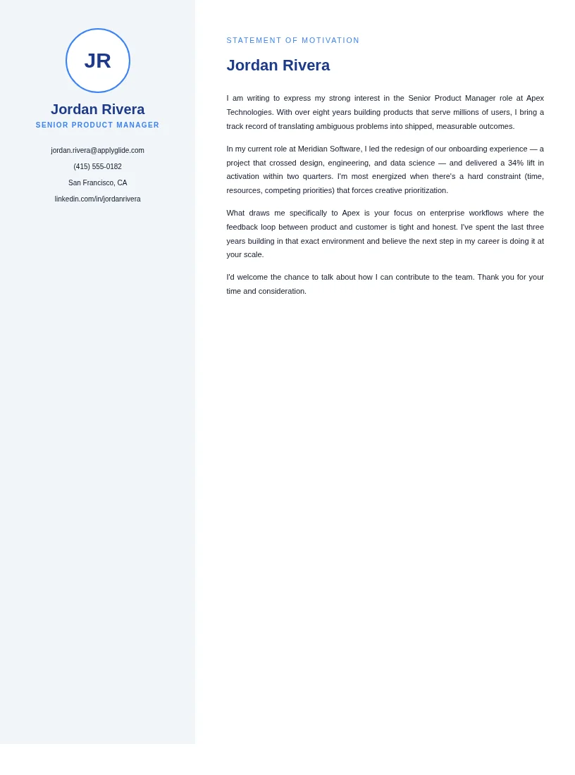 Digital Transformation Consultant motivational letter — Aurum Motivation