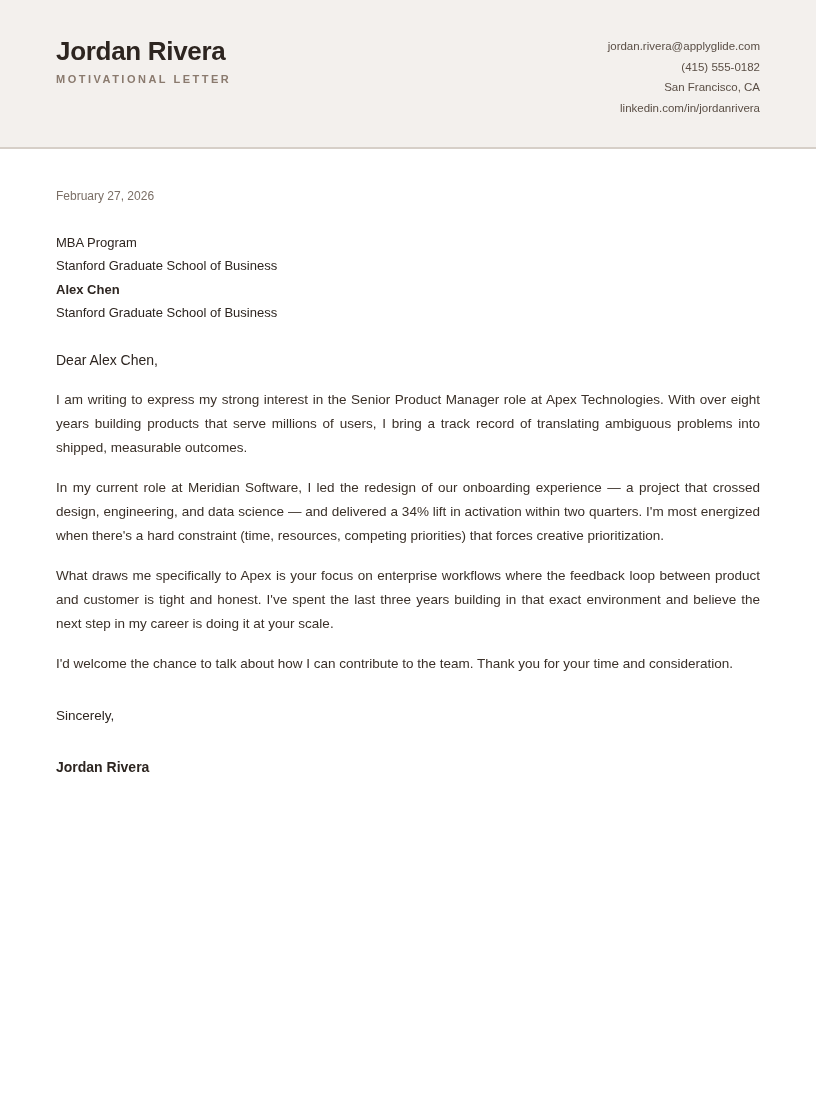 Fulton motivational letter