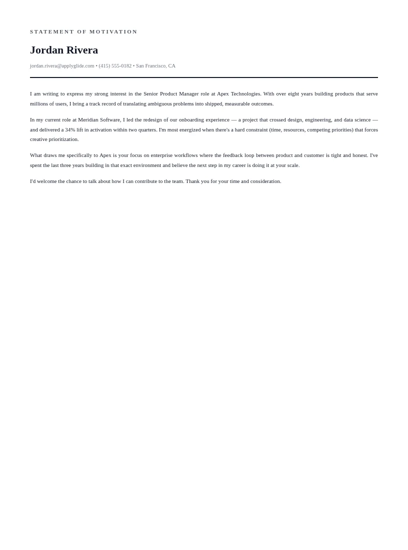 Garrison Motivation resume template preview