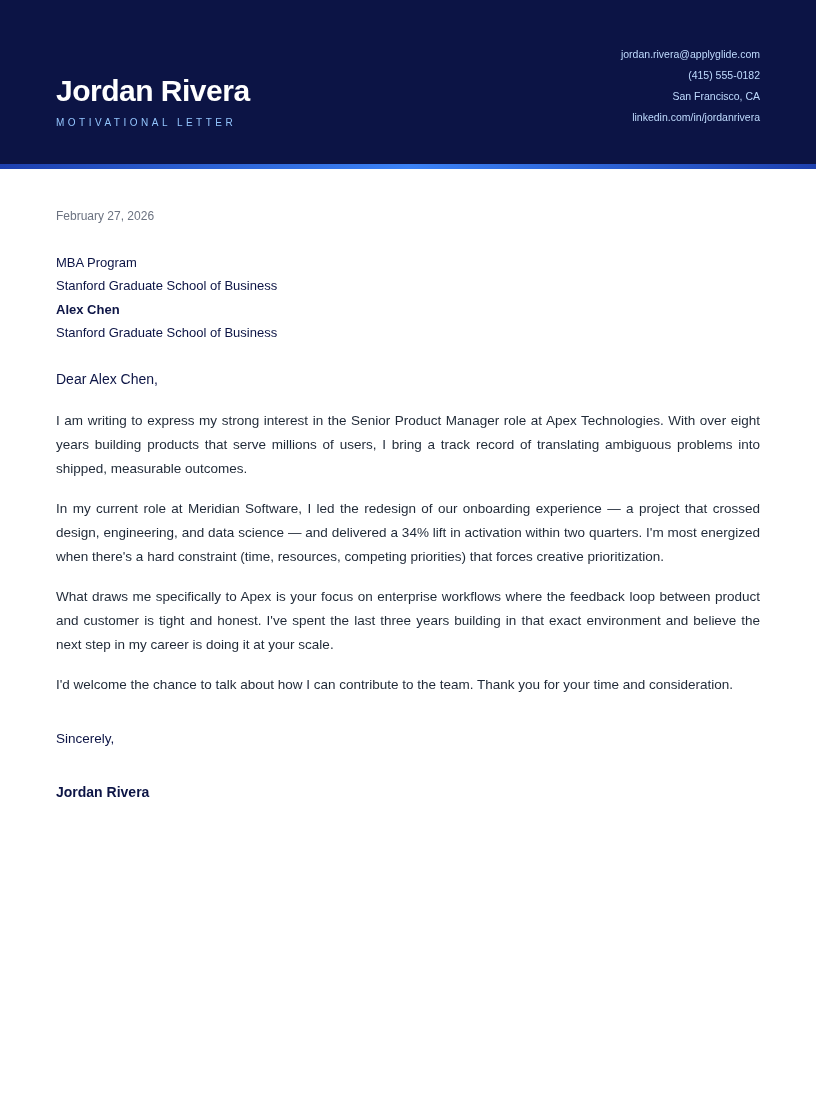 Hamburg motivational letter