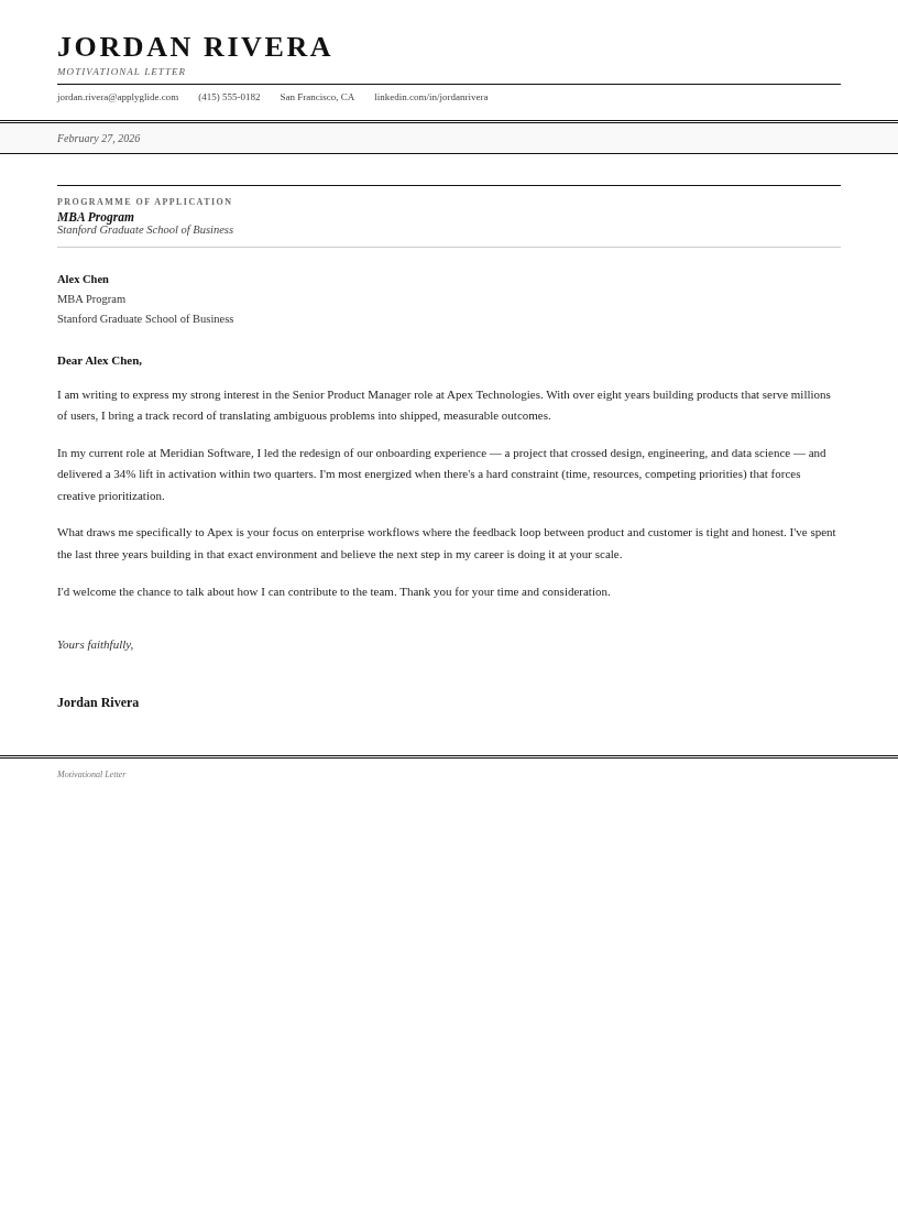 Herald motivational letter