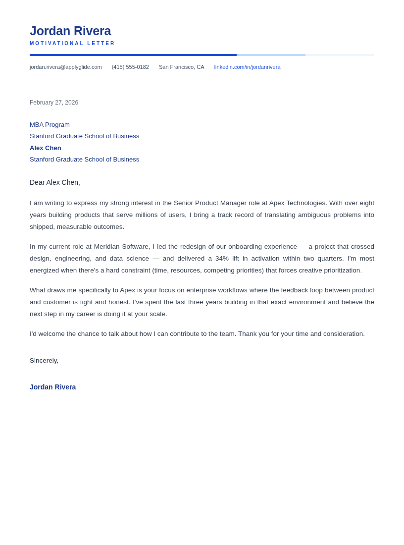 Innsbruck motivational letter