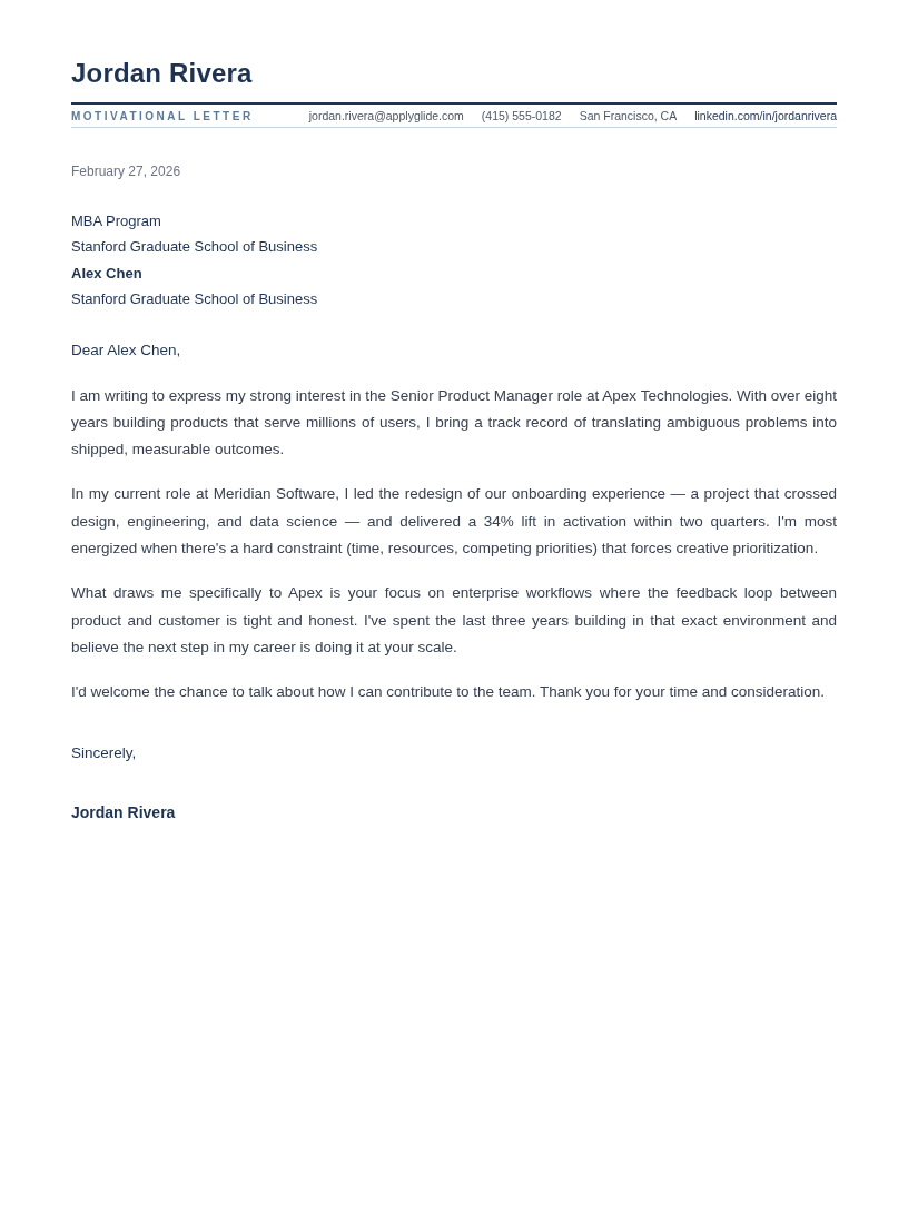 Irving Motivation motivational letter for Finance Manager