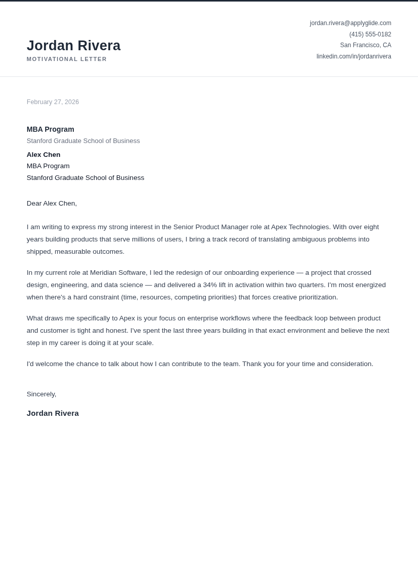 Lincoln motivational letter