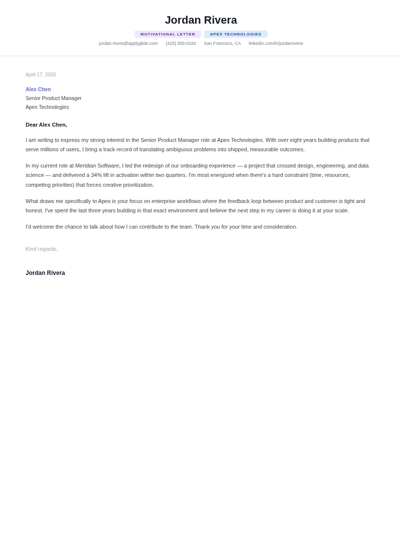 Mosaic Motivation motivational letter for Food Beverage Manager