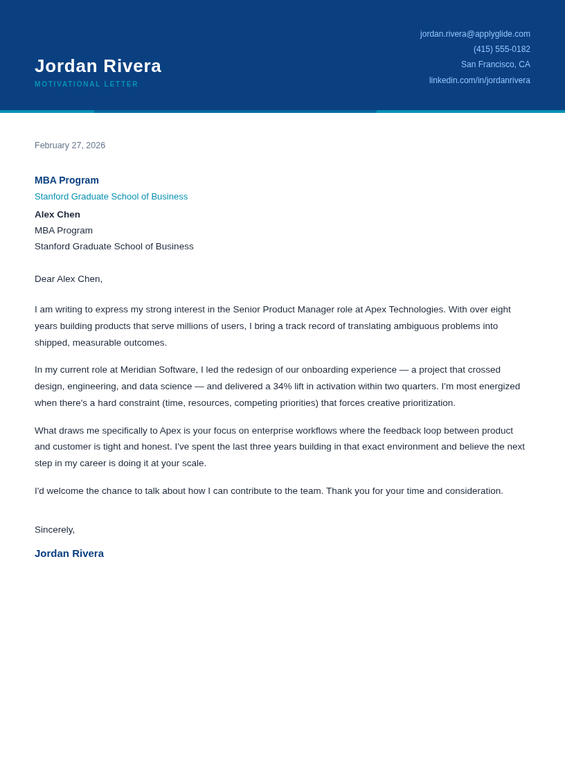 Nassau motivational letter