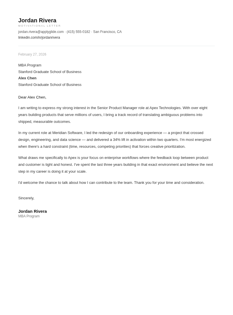 Wren motivational letter