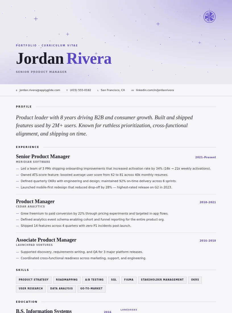 Aperture resume for iOS Developer