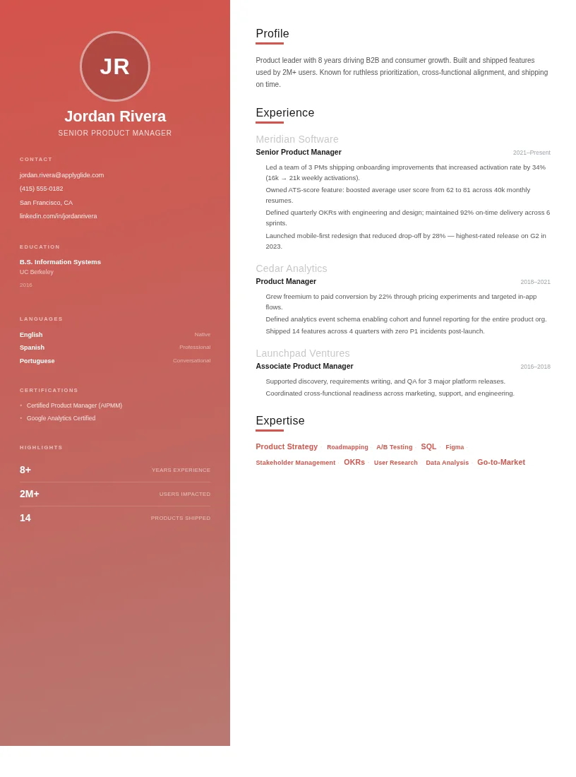 Digital Transformation Consultant resume — Atelier
