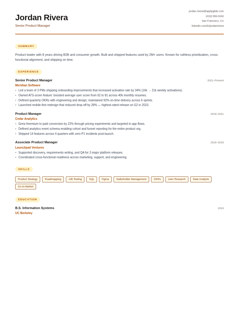 Copper resume template preview