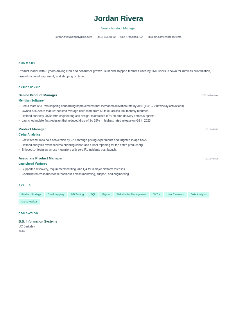 Dover resume template preview