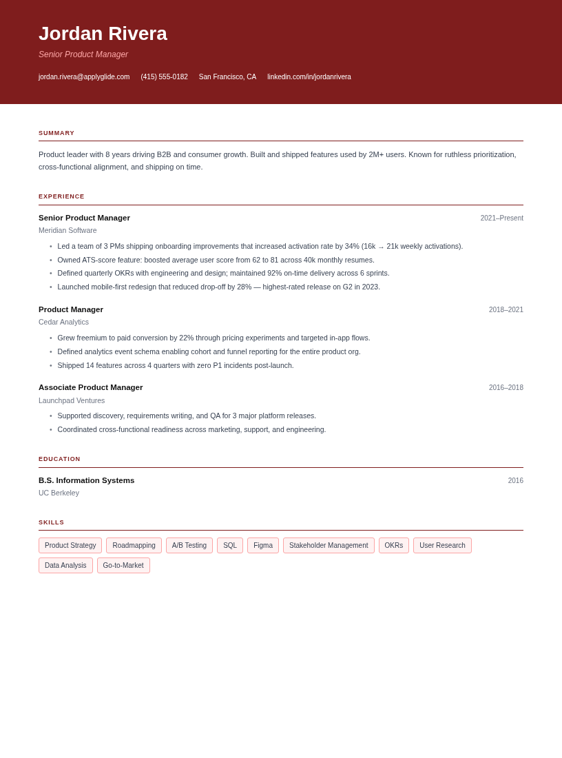 Edinburgh resume template preview