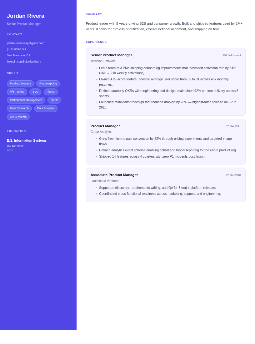 Elara resume template preview