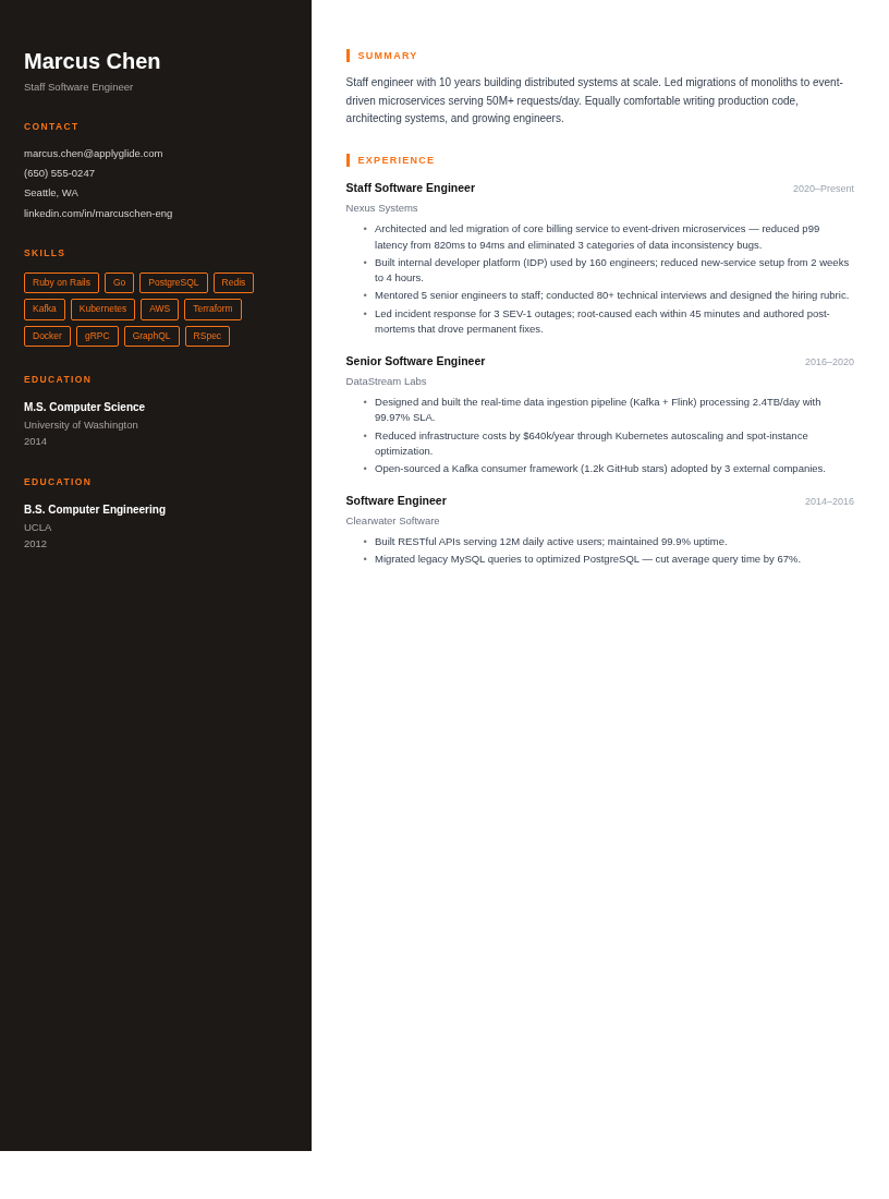 Forge resume template preview