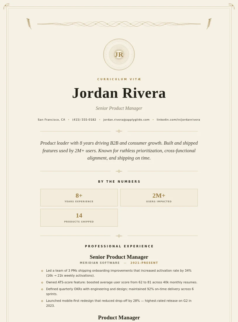 Heritage resume for Scrum Master