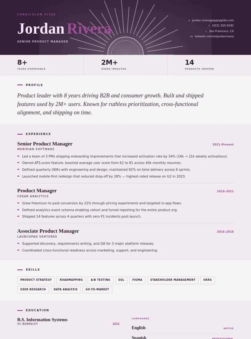 Horizon resume for Backend Engineer