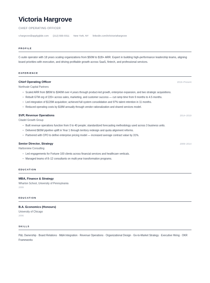 Kensington resume template preview