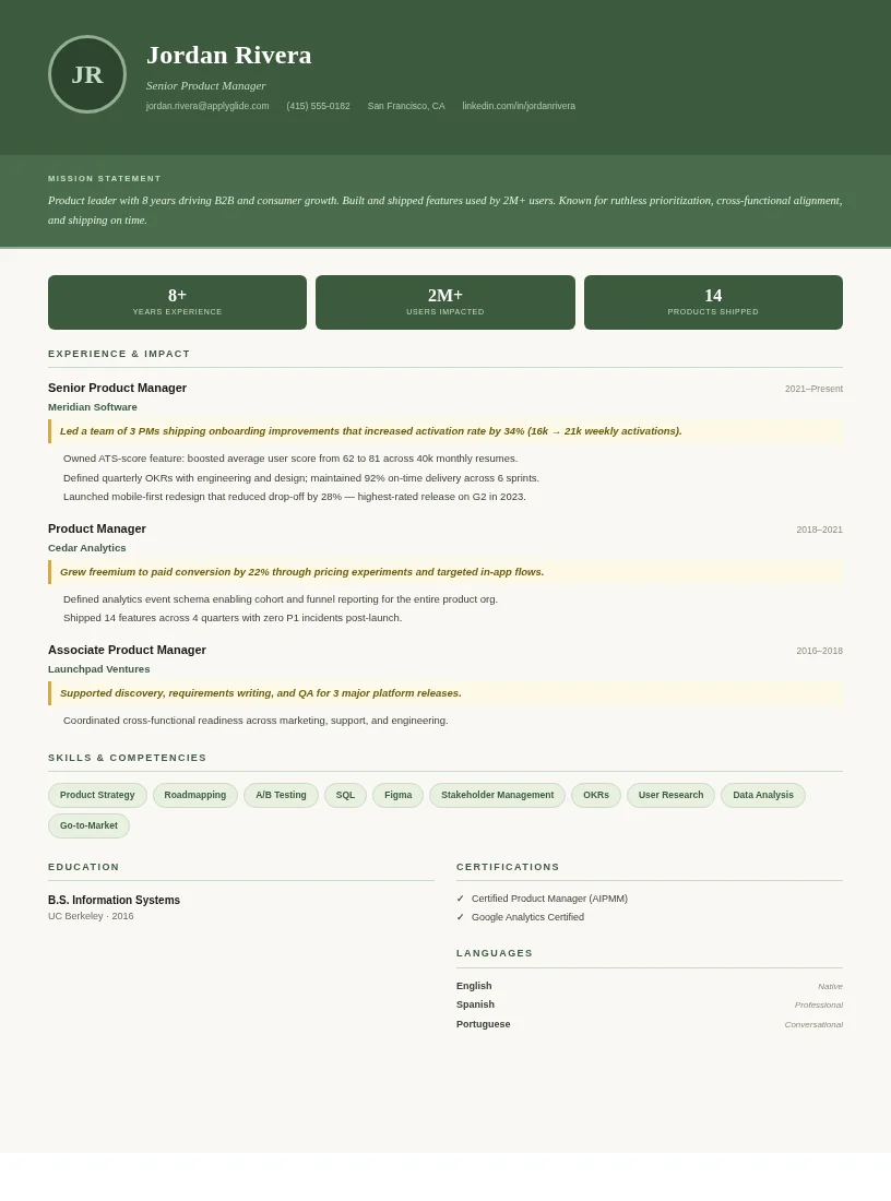 Kindheart resume for Partnership Sales Manager