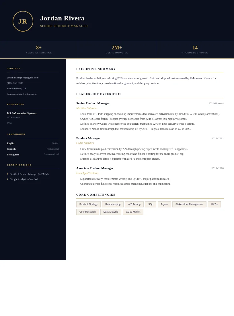 Monarch resume for Digital Transformation Consultant
