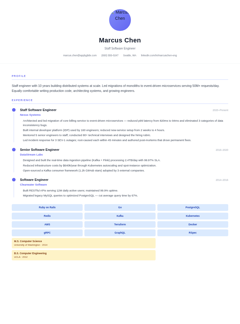 Mosaic resume for Field Service Engineer