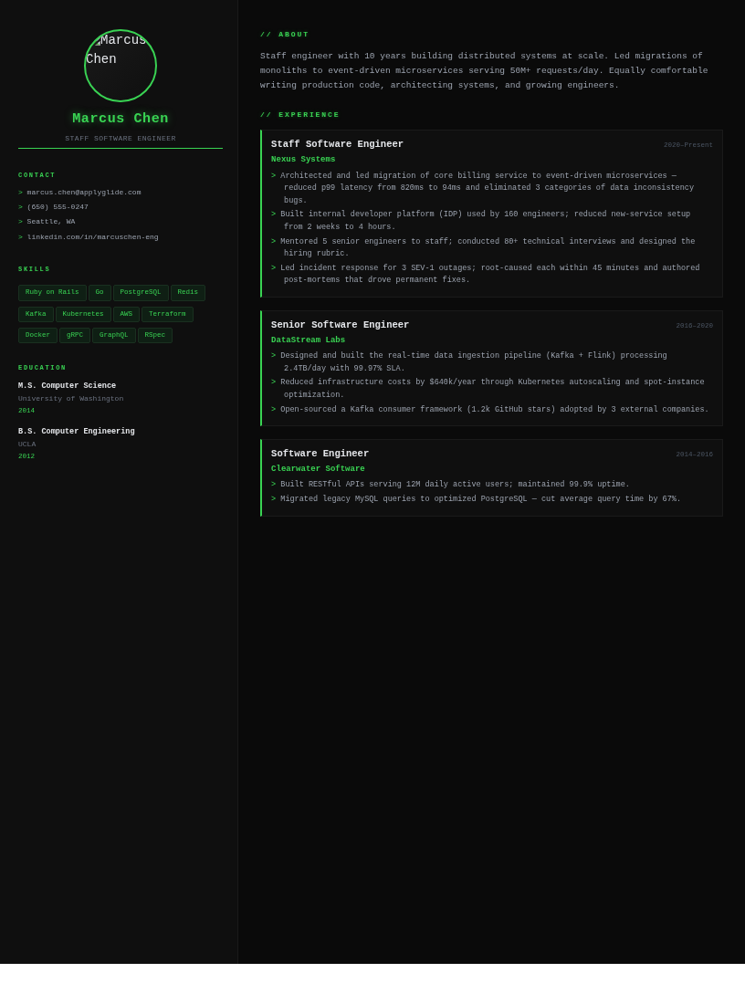 Neon resume template preview