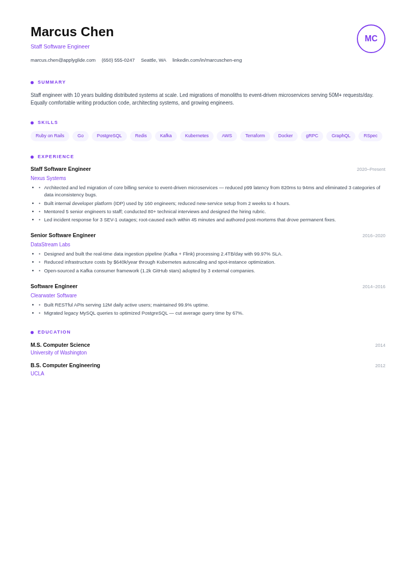 Orbit resume template preview