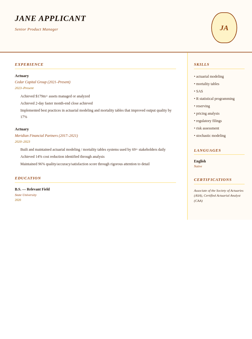 Quill resume template preview