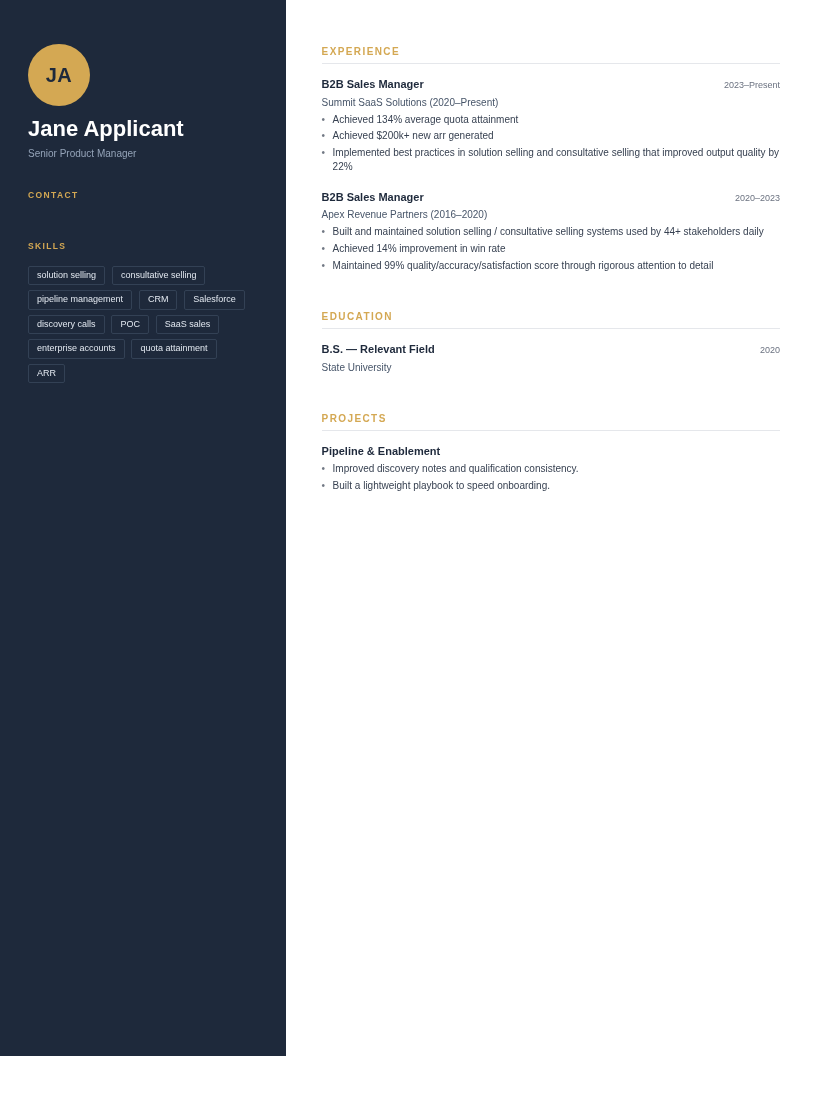 Sovereign preview for B2B Sales Manager