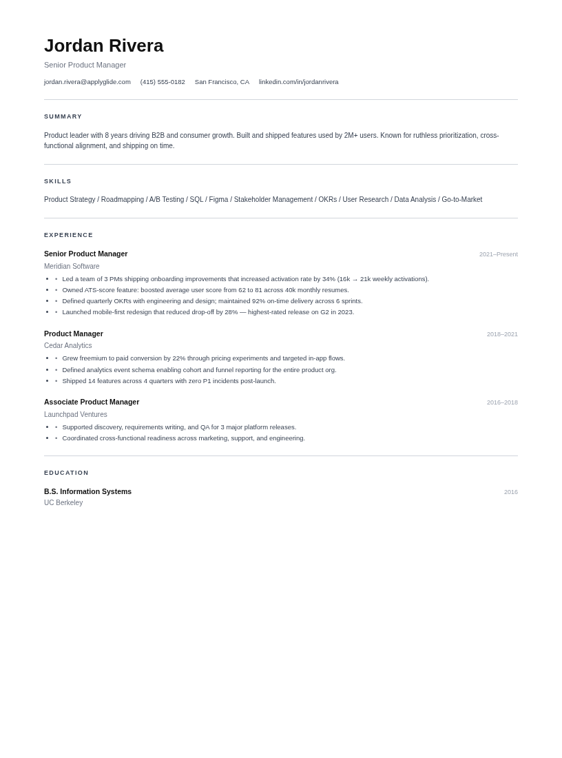 Unity resume template preview