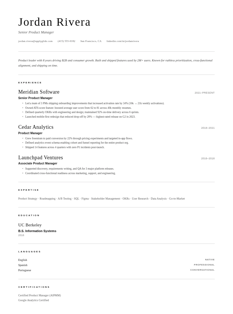 Vogue resume for Digital Transformation Consultant
